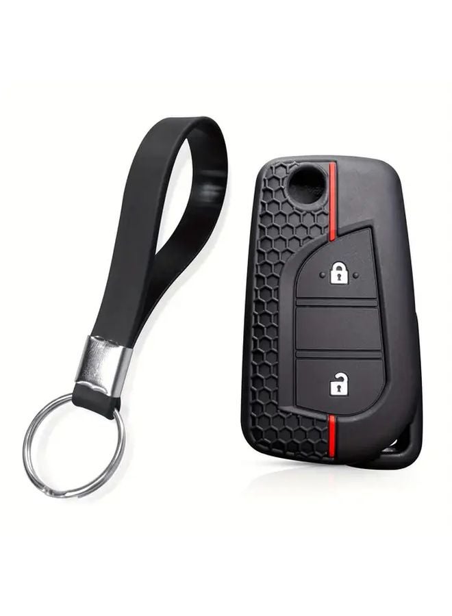 Black Redline Key Cover Case For Toyota RAV4 Corolla Camry Auris Aygo Verso Avensis - Image 3